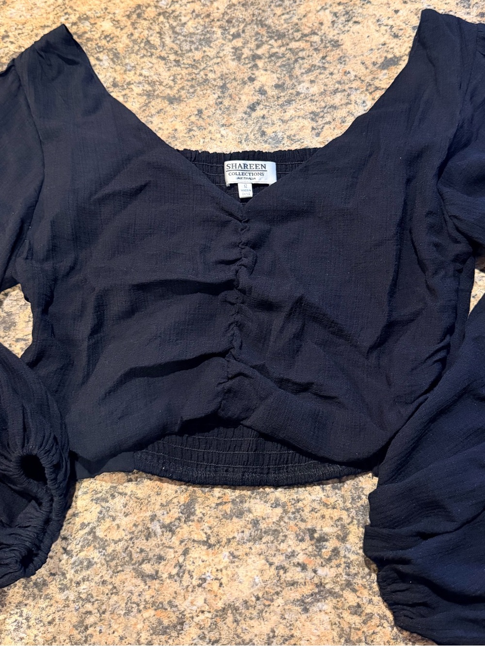 Shareen Collections Australia Black Long Sleeve Blouse
